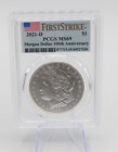New Listing2021-D Morgan Dollar PCGS MS 69 100th Anniversary Coin First Strike Flag Label