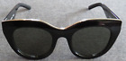 Le Specs Air Heart Sunglasses Oversized Cat Eye Black With Gold Trim