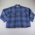 Wrangler Shirt Mens XXL Blue Plaid Flannel Sherpa Fleece Lined Shacket Button Up