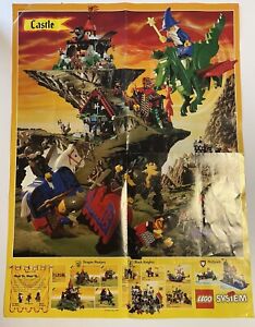 Vintage 1993 Lego System Castle Poster 16 x 21 Dragon Masters Wolfpack Knights