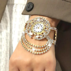 Luxury Fashion Women Rhinestone Quartz Watch Bracelet Bangle Watch Gift Golden