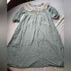 Vintage inspired Blue dress lace collar Women's size Small