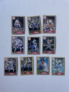 Signed Lot Of 1987 Topps New York Yankees Cards Autographed Auto