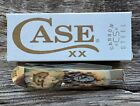CASE XX TRAPPER KNIFE COLOR SCRIMSHAW of a BROWN TROUT SWIMMING OOAK