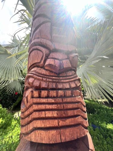 New 5’ Tiki by Smokin' Tikis Hawaii Coconut Palm Hand-carved #2