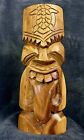 Vintage Hand Carved Koa Wood Tiki Statue Totem 15”H 1.6Kgs