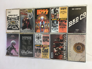 #2 Hair Metal Kiss Rolling Stones Bad Company Audio Cassette Lot of 10
