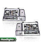 LED DRL Headlights Bumper Lamps Chrome Fit For 92-96 Ford F150 F250 F350 Bronco (For: 1996 Ford F-150)
