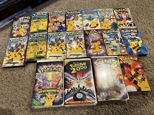 HUGE Lot Of 15 Pokemon Original Cartoon Series & 3 Movie VHS Tape Collection