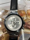 Vestal Mens Silver Tone, Black Bezel Oversize Chronograph ZR3L001 Quartz Watch