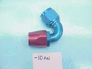 New Earls 150° Reuseable Hose End -10 AN Red / Blue Aluminum Fitting #122