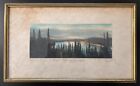 Framed Harry L. Standley hand-tinted photo - Echo Lake Colorado Signed