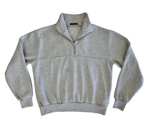 Brandy Melville Women’s Gray 1/4 Zip Pullover Sweatshirt Fleece Lined Cozy Soft