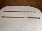 Vintage French Brass Flat Extendable Cafe Curtain Rods Pair 15-28