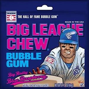 Big League Chew Blue Raspberry Bubble Gum 12 Per Tray (Pack of 9 Master Case)...