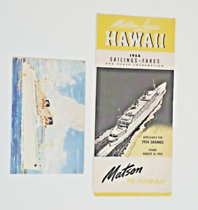1953 VINTAGE MATSON LINE SAILINGS & FARES HAWAII CRUISE PAMPHLET S.S. LURLINE