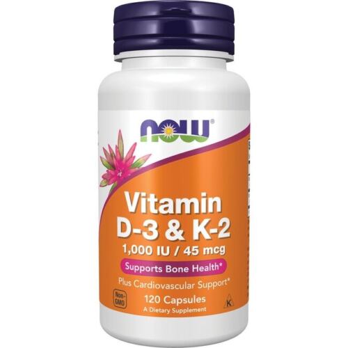 NOW Foods Vitamin D-3 & K-2 120 Caps
