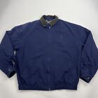 Polo Ralph Lauren Harrington Jacket Bomber Plaid Lined Corduroy Collar Blue MED