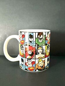 DC Comics Superheroes 14oz Ceramic Coffee Mug 2015 Batman Robin Superman Flash