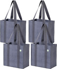 New Listing4 Pack Reusable Grocery Bags, Shopping Bags W/Handles, Hard Bottom, Compact...