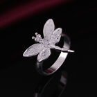 925 Sterling Silver Butterfly Dragonfly Ring Size 8 B5