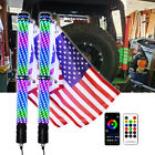 Upgraded Fat 2FT RGB Spiral Whip Lights Antenna APP Control For Jeep Wrangler JK (For: More than one vehicle)