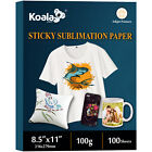 Koala Sticky Sublimation Paper 8.5x11 100 Sheet High Tacky for Polyester T-shirt