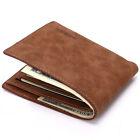 Men's Soft Leather Bifold Credit ID Card Holder Slim Thin Wallet Brown