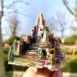 Natural Aura Rainbow Bismuth Titanium Geode Quartz Healing Crystal Specimens