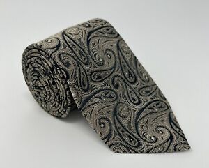 Chaps Tie Gold Paisley 100% Silk Men's Necktie