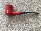“THE SMOKE” Smoking Pipe CALABASH 70’s Red Space Age Materials Hard Nylon Stem