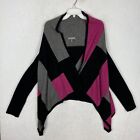 Cashmere by Charter Club Womens Sweater Medium Colorblock Cardigan Gray Pink