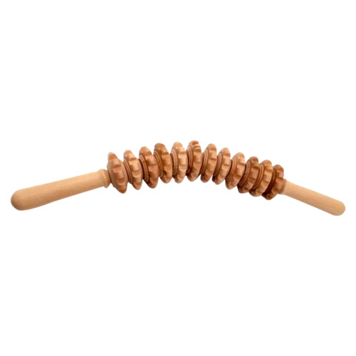Curved Wooden Massage Roller for Waist and Thighs for Weight Loss