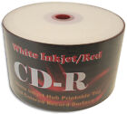 50-Pak WHITE INKJET/RED 52X 80-Min CDR's, Inkjet Hub Top, RED COLORED Bottom!
