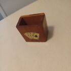 vintage wood playing card holder,  four Aces,  Flordia,  redwood,  nice