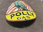 Vintage Porcelain Sign For VISIBLE Gas Pump Polly Parrot Service Station Oil Can