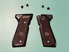 USED FACTORY BERETTA 92F BROWN WOOD GRIPS 92SB WITH 4 SCREWS