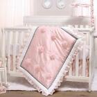The Peanutshell Pink Crib Bedding Set for Baby Girls - 3 Piece Arianna Nurser...