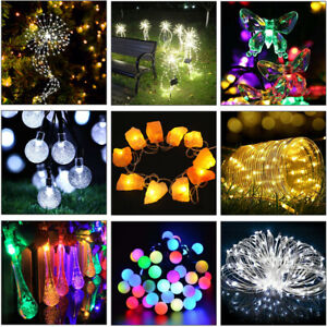 LED Solar Fairy String Lights Outdoor Garden Yard  Xmas Party Tree Decor Lamp