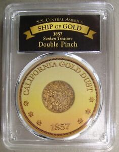 1857 S.S. Central America Shipwreck Double Pinch of California Gold Dust PCGS