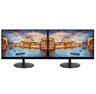 2 x 23in HP Dell FHD 1080p Matching LCD Widescreen Monitors Office w/Stand HDMI