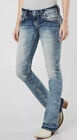 Rock Revival Fenna Low Rise Boot Cut Distressed Jeans Women’s 28X34 NEW $169
