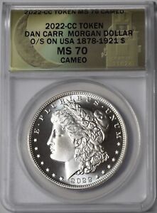 Daniel Carr 2022-CC Morgan Silver Dollar O/S, High Grade PL, ANACS MS70CAM.