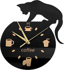 Clock Cat Kit Kitty Clocks the Original Coffee Black Kat-Silent Cartoon