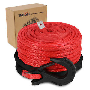 X-BULL Dyneema Red Synthetic Winch Rope 3/8