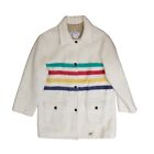 Vintage Hudsons Bay Wool Coat Jacket Size Medium Striped