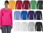 Womens Long Sleeve Lounge Sleep Basic T-shirt Plus Size 100% Cotton S-3XL