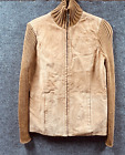 Vintage R Wear Rampage Genuine Leather Jacket Womens Medium Brown Coat Sweater