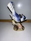Vintage Ucagco Ceramics Japan Figurines BLUE Jay Bird on Branch Great Condition
