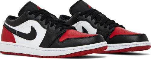 Nike Air Jordan 1 Low Bred Toe 2.0 Black Red Size 8 to 13 Mens 553558-161 New
